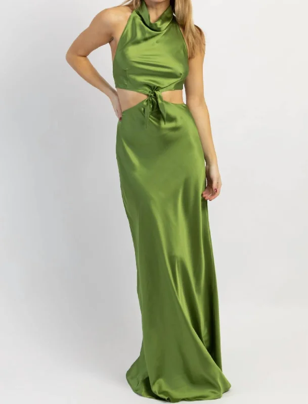 Exclusive Women's Fashion Collection Kate Bow Tie Maxi Dress In Olive