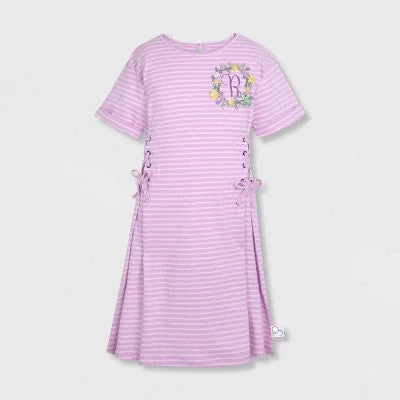 End Of Season Sale Clothing New - Girls' Disney ILY 4ever Rapunzel Tangled Striped Dress - Purple 13 - Disney Store