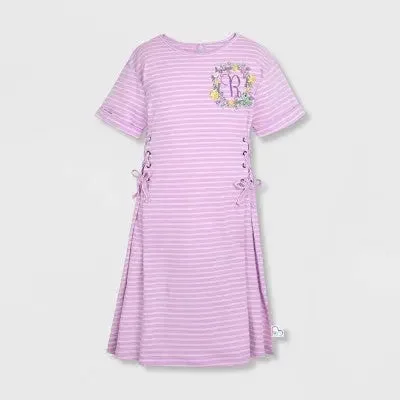 Early Bird Offer Disney ILY 4EVER Rapunzel Tangled Striped Girls' Dress Lace-Up Sides