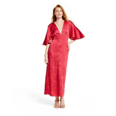 Fashion Forward Fe Noel Women's Short Flutter Sleeve Maxi Dress