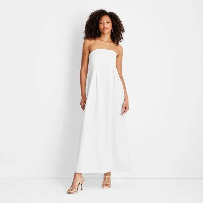 Women Wear Brands New - Women's Strapless Column Ankle Length Dress - Future Collective with Jenee Naylor White 4