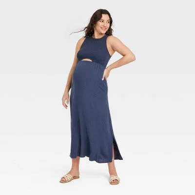 Fashion Forward, Function First Smocked Cut Out Maxi Maternity Dress - Isabel Maternity by Ingrid & Isabel