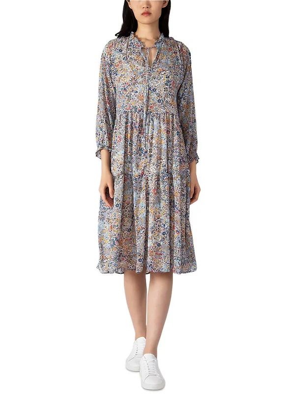 Casual Dresses for Women Womens Chiffon Floral Midi Dress