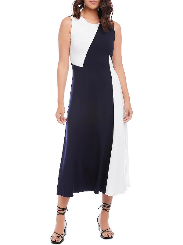 Comfortable Chic Womens Colorblock Long Maxi Dress