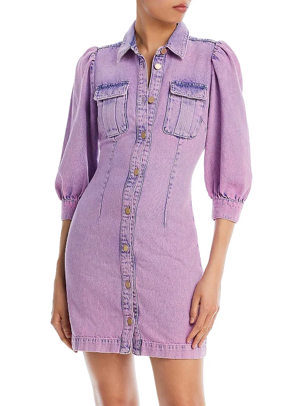 Comfort Centric Apparel Womens Denim Short Mini Dress