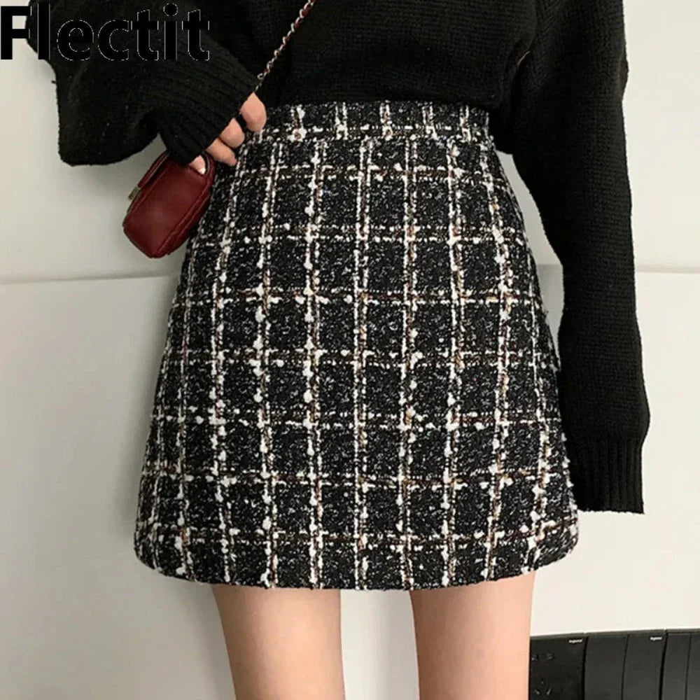 Bid Farewell To The Old Season Womens Fall and Winter Plaid Skirt