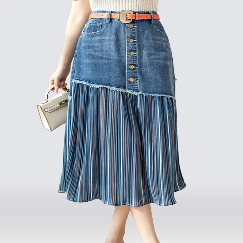 Big Discounts Womens Layered Look Denim Skirt