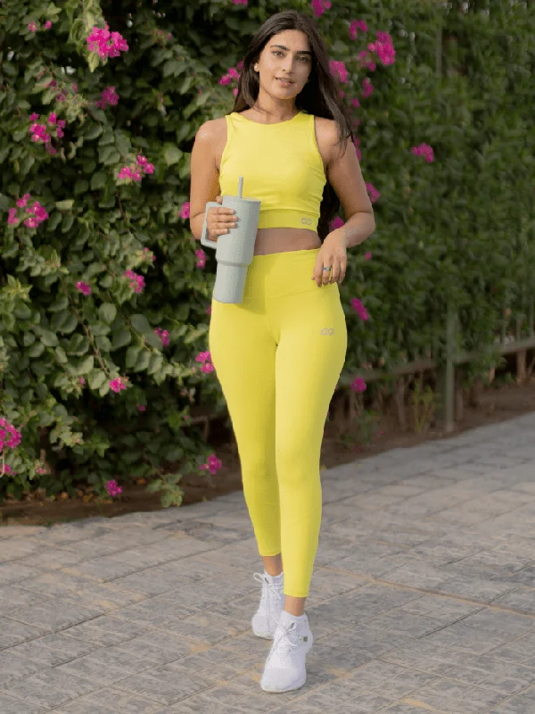 Women's High Street Fashion Ath Perform 7/8 High Waist Leggings Lime