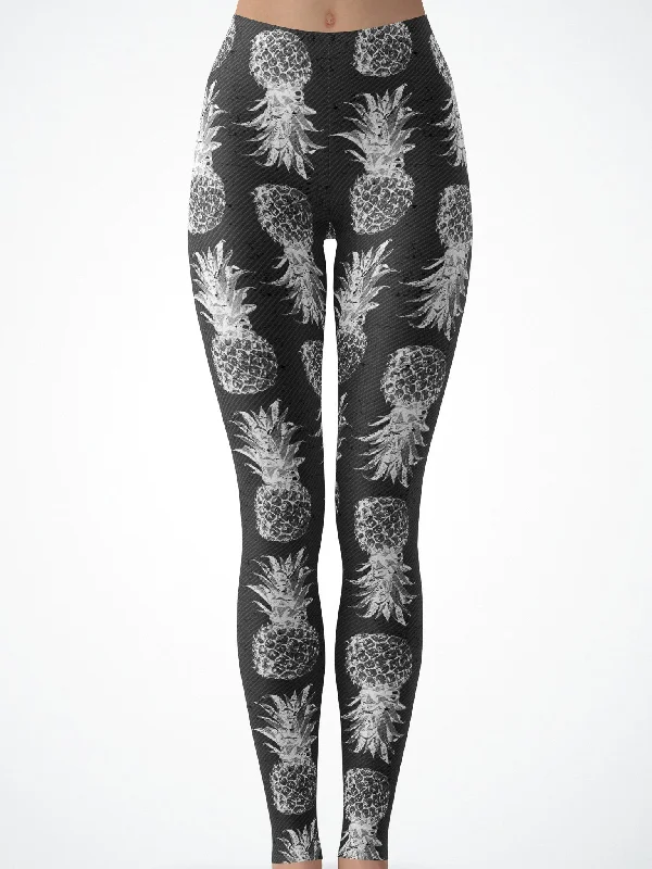 Elegant Women's Clothing Online Black and White Pineapple Tights