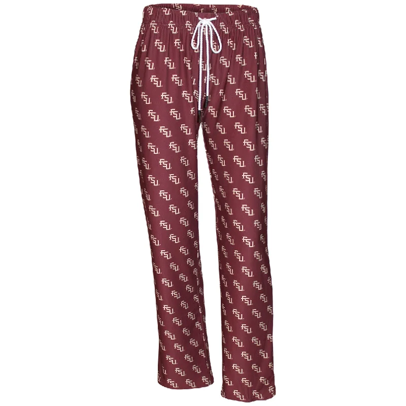 Trendy Online Boutiques Concepts Sport Women's Stacked FSU All Over Print Lounge Pant - Garnet