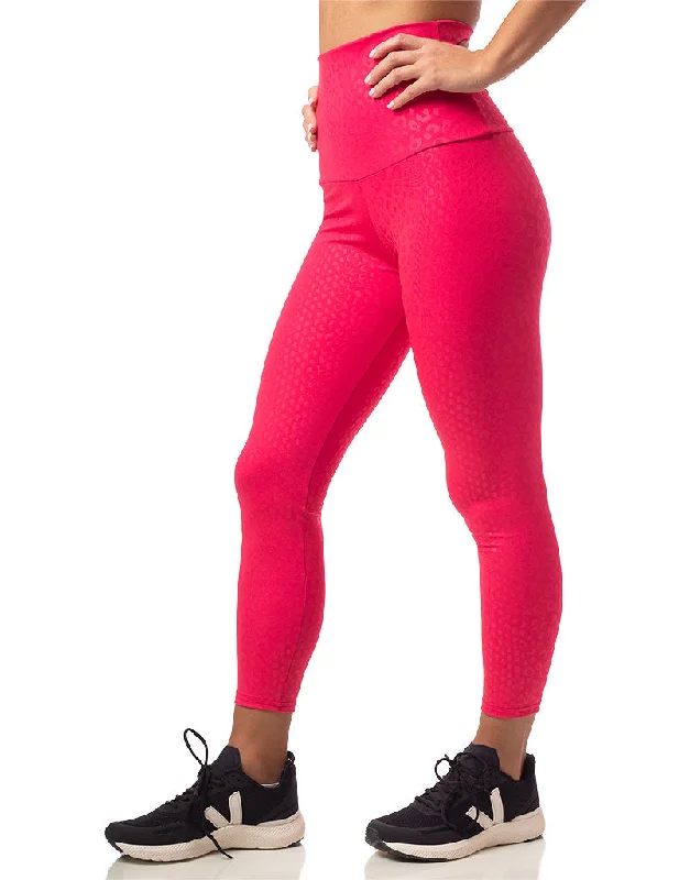 Flash Sale Online Embossed Leopard 7/8 Legging Cherry