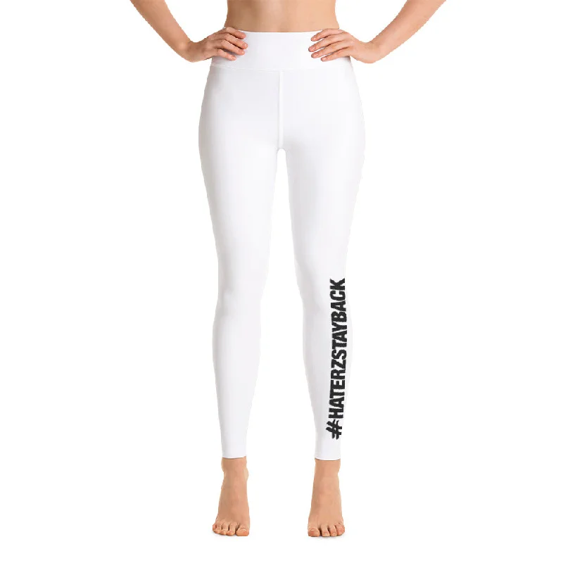 Redefining Women's Fashion #HaterzStayBack Women's Yoga Pants (White)