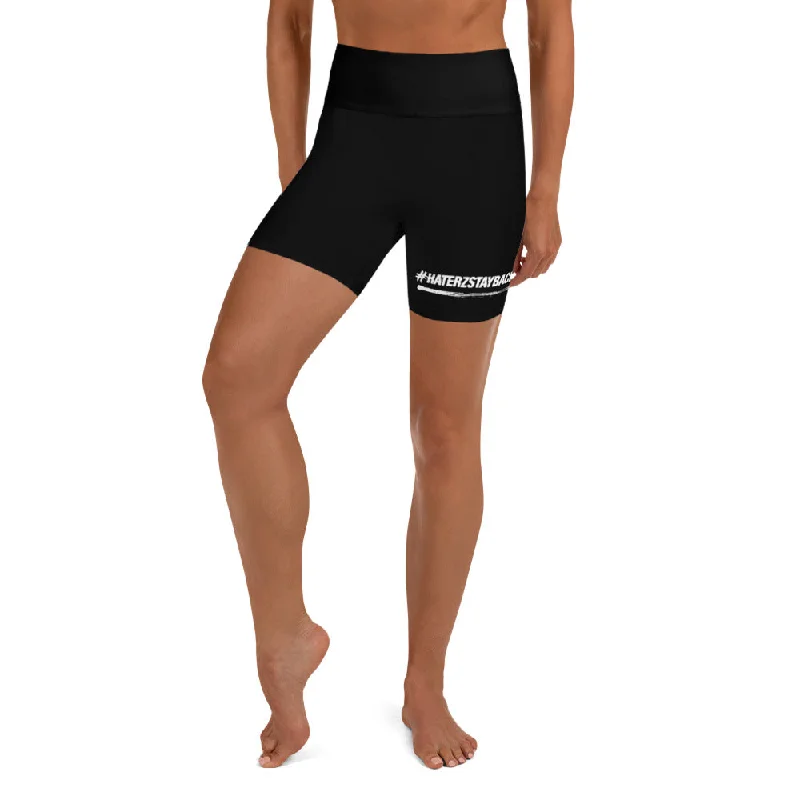 Dive Into Trendy Styles #HaterzStayBack Women's Yoga Shorts (Black)