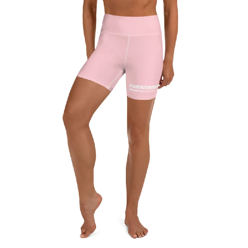 Trend Setting Wardrobe #HaterzStayBack Women's Yoga Shorts (Pink)