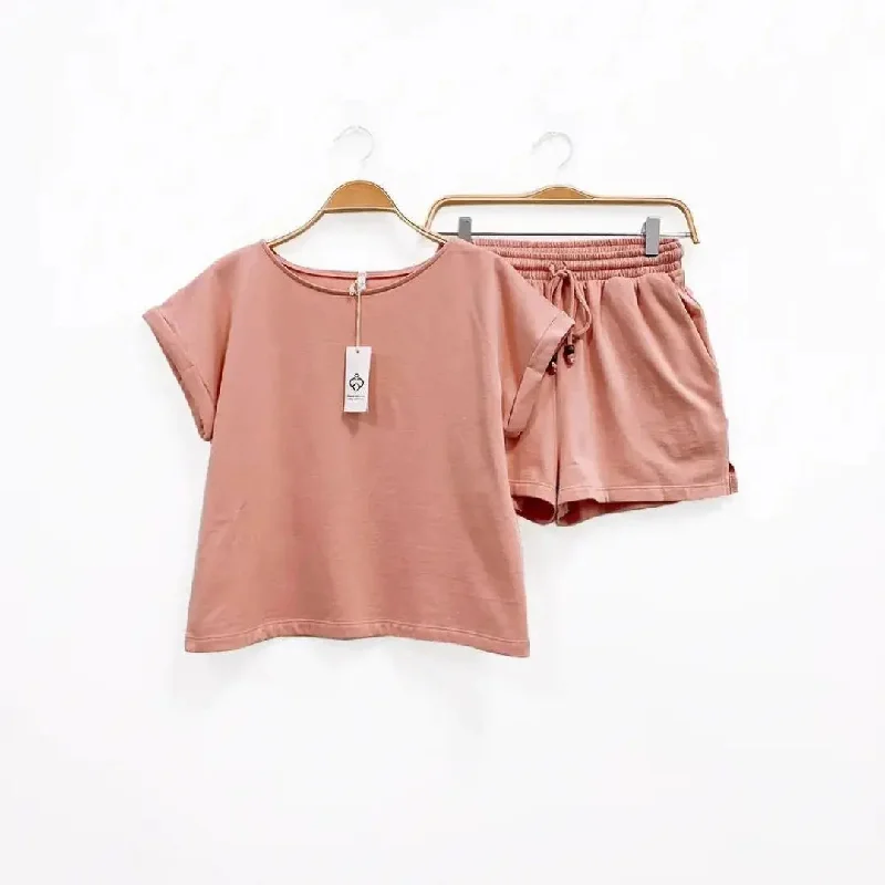 Trendy Outfits For Girls Hemp Two-Piece Shorts Loungewear Set