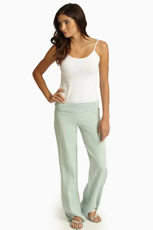 Seasonal Picks Mint Green Linen Pants