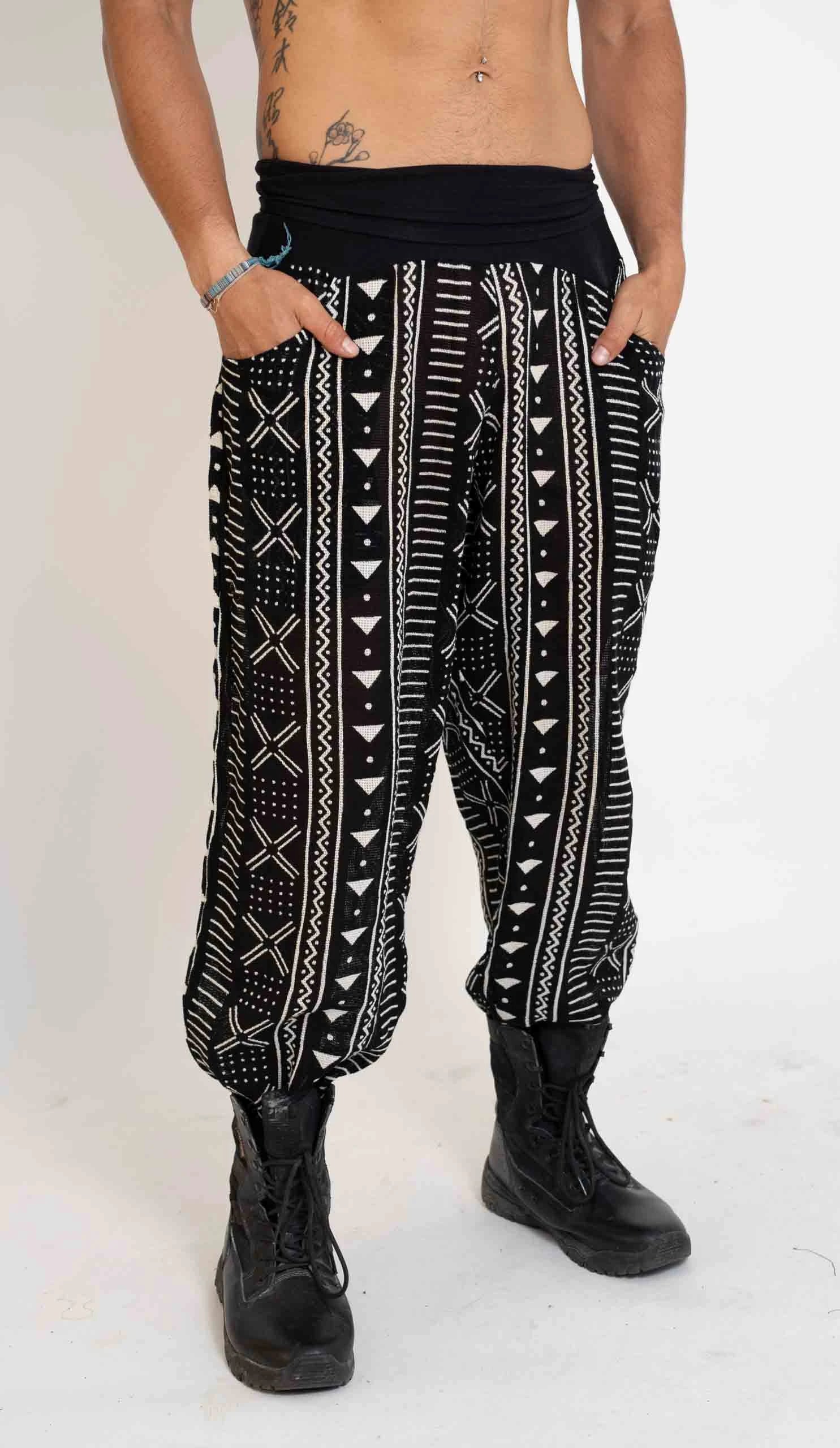 Women Clothes Mud Cloth Print Harem Pants