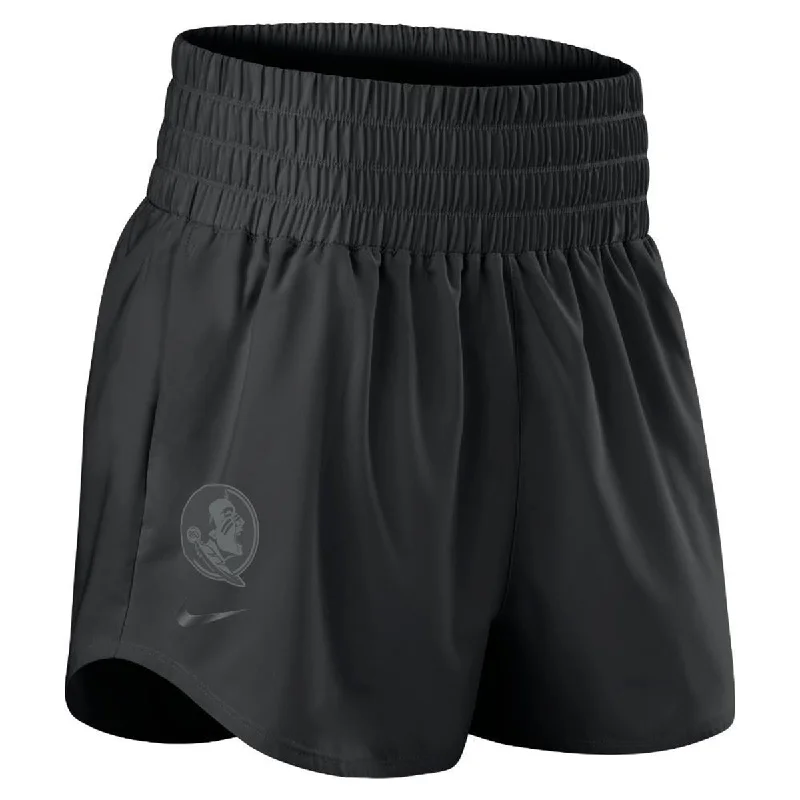 Flash Sale Online Nike Women's Seminole Logo Premium High Rise Short - Black