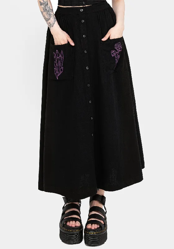 Fashion Forward Scutellaria Button Up Midaxi Skirt