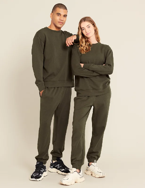 Clothes For Woman Unisex Cuffed Sweat Pants - Dark Olive