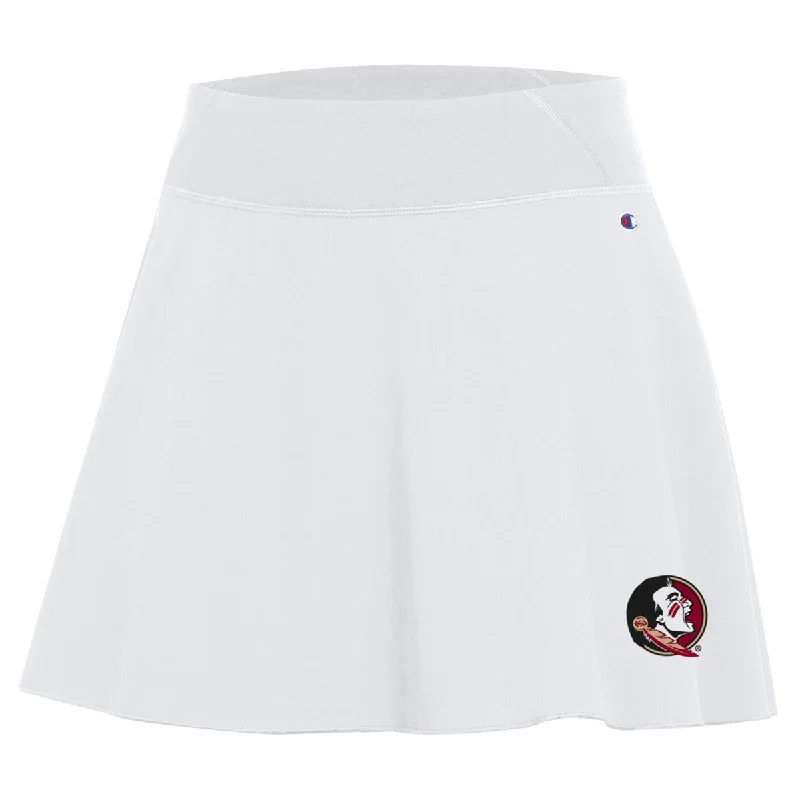 Trendy Boutique Online Champion Women's Seminole Logo/Seminoles Fan Skirt - White