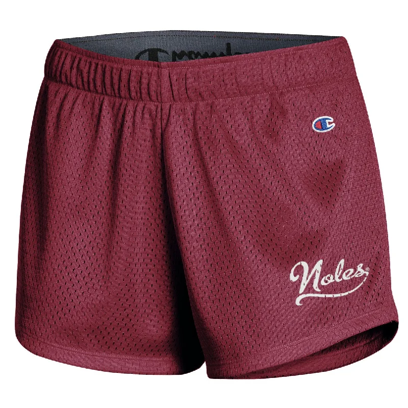 Cheap Women's Clothing Online Champion Women's Noles Script Design Mesh Short - Garnet