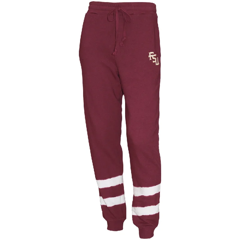 Flash Sale Or Flash Sales ZooZatz Women's Stacked FSU Logo French Terry Stripe Dye Jogger - Garnet